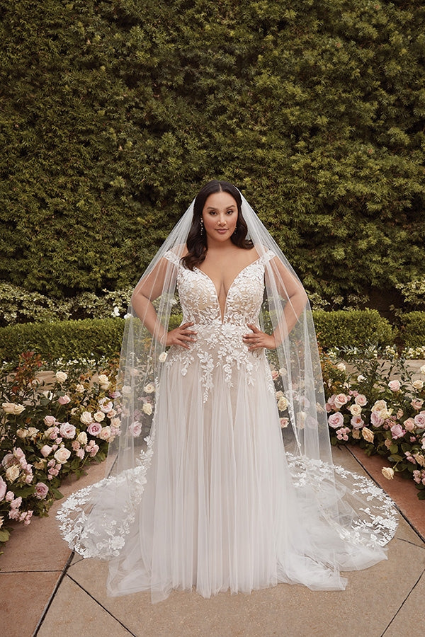 Optional 73 inch veil for the Lena wedding dress