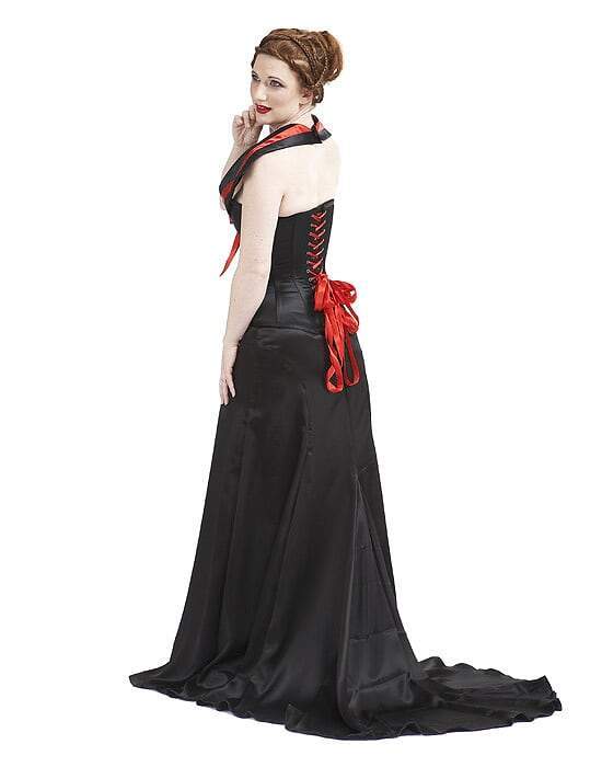 Black silk luxury drape bridal skirt