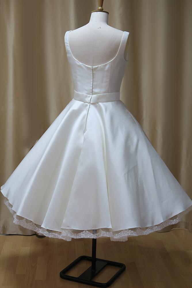 wr-tia Mikado full skirted tea length wedding gown
