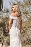 Back of fit and flare bridal gown by Lillian West - 66160
