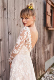 Lillian West's Cotton Lace Wedding Dress with Open Back and Detachable Sleeves - 66188