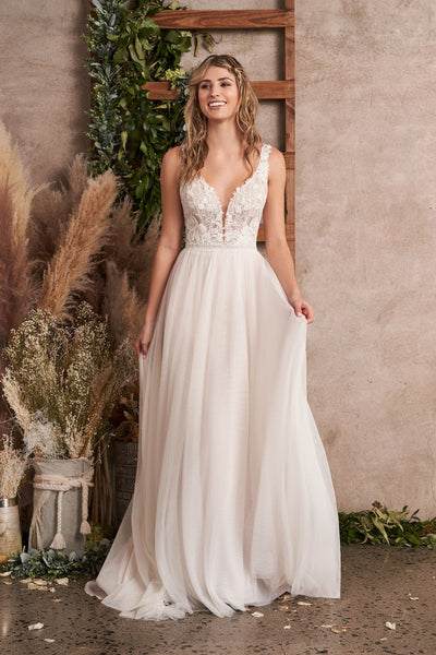 English net A-line bridal dress by Lillian West - style 66213