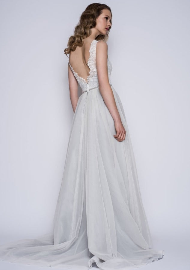 Full length Boho romantic floaty bridal dress by Lou Lou 86-Esme