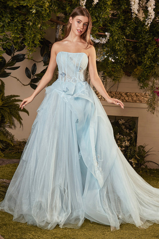 The Helena blue strapless wedding gown