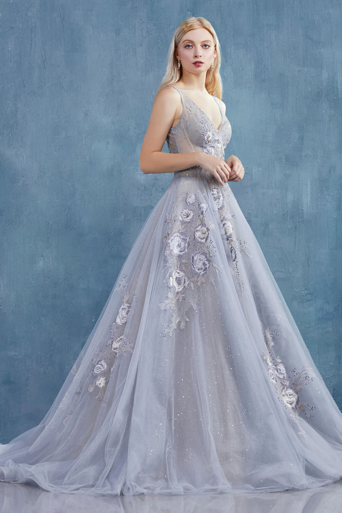 A side view of the Lilian wedding gown