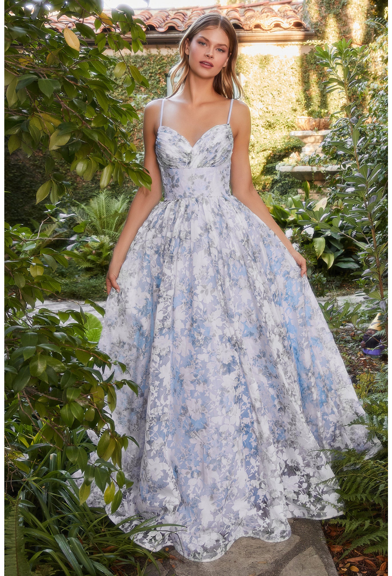 Blue Digital Printed Readymade Cotton Gown 277GW03