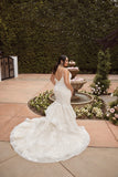 Back of the Andrea fit-and-flare wedding gown
