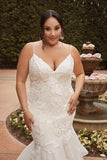 The bodice of the Andrea fit-and-flare wedding dress