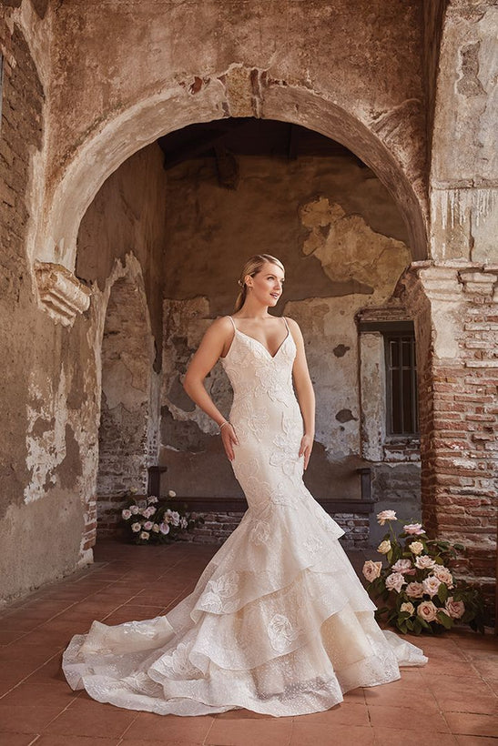 The Andrea fit-and-flare wedding dress