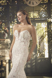 Closeup of the front of the Jolie bridal dress by Casablanca