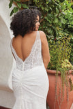 Closeup of the back of the River bridal gown