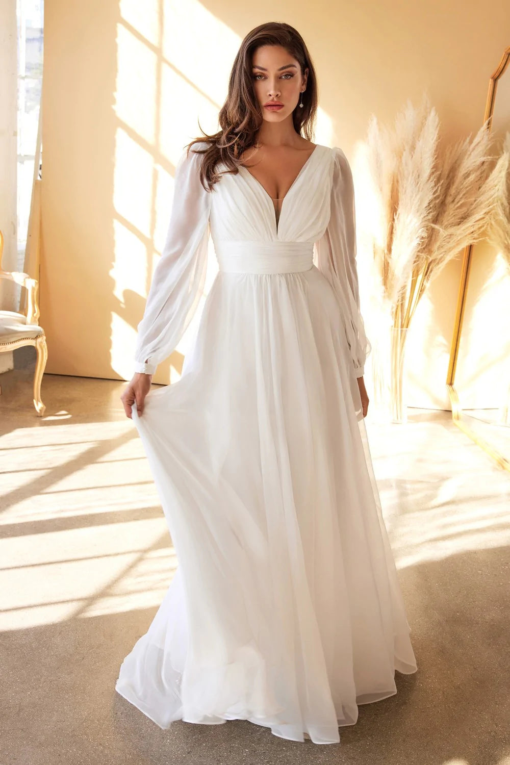 Chiffon bridal gowns best sale