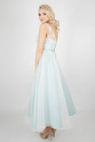 Back of the Luna bridal gown in mint