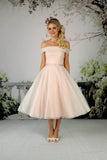 The Peggy tea length wedding dress in rose