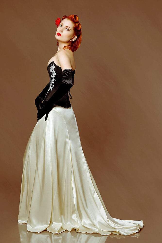 Soft drape luxury bridal skirt in silk