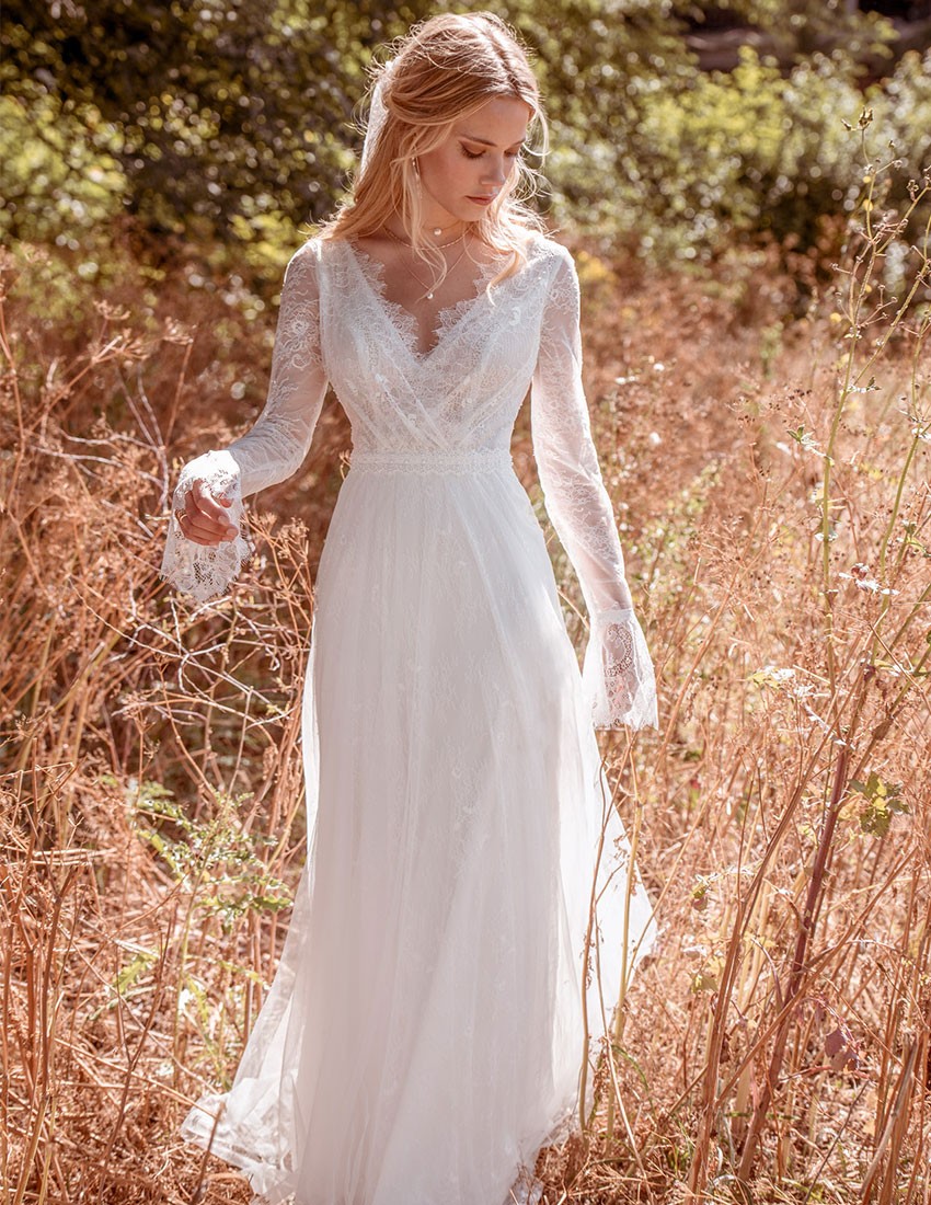 The ultimate feminine romantic floaty wedding dress by Kelsey Rose