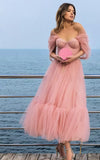 The Rose luxury pink tulle wedding dress by Oksana Mukha