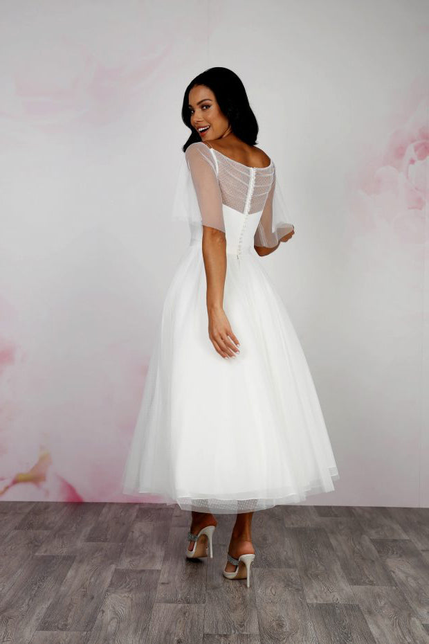 Dotty tulle tea length wedding gown  rdlauren  FairyGothMother