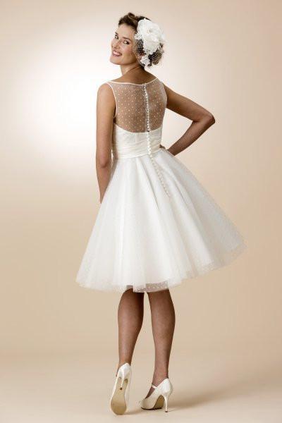 tb-brenda Short retro fifties spotty tulle bridal dress