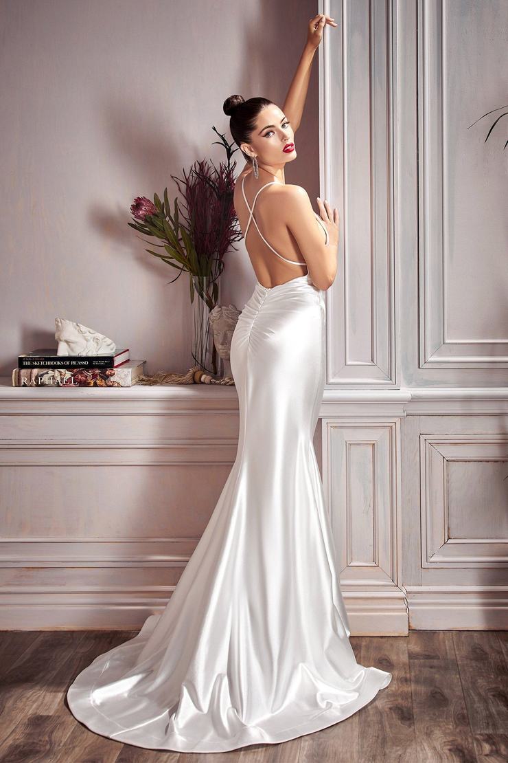 A-line V-neck Beaded Bodice Ivory Satin Wedding Dresses with Pocket SW –  SheerGirl