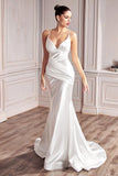 The Ciarra heavy satin full length wedding gown.