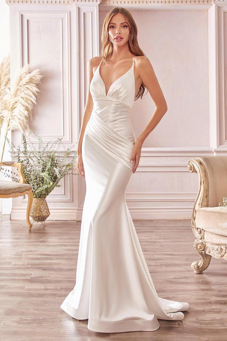 Modern fitted satin bridal gown in heavy stretch satin - Ciarra